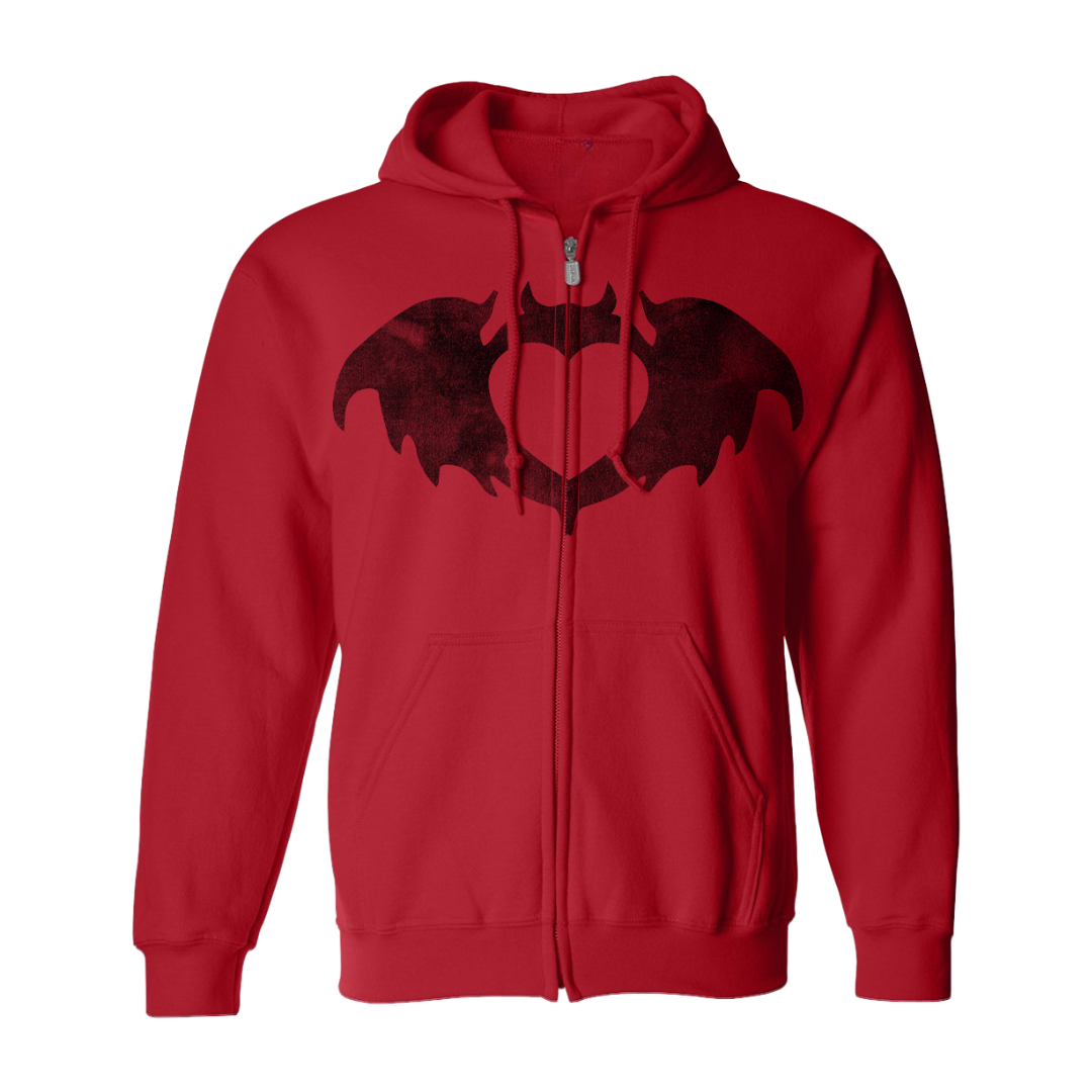 Red Bat Logo Zip Hoodie