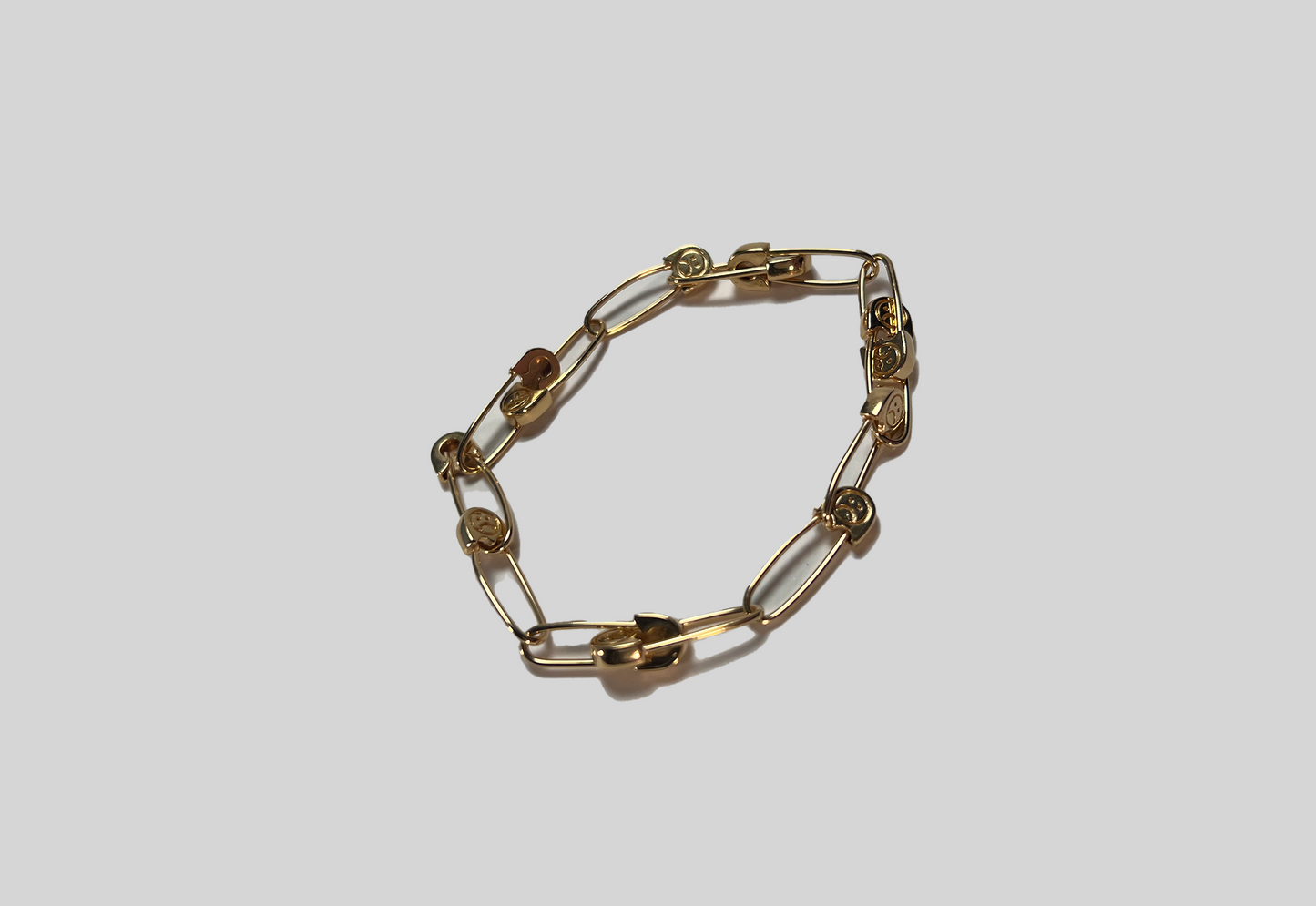 Safety Pin Chain Bracelet (Gold)