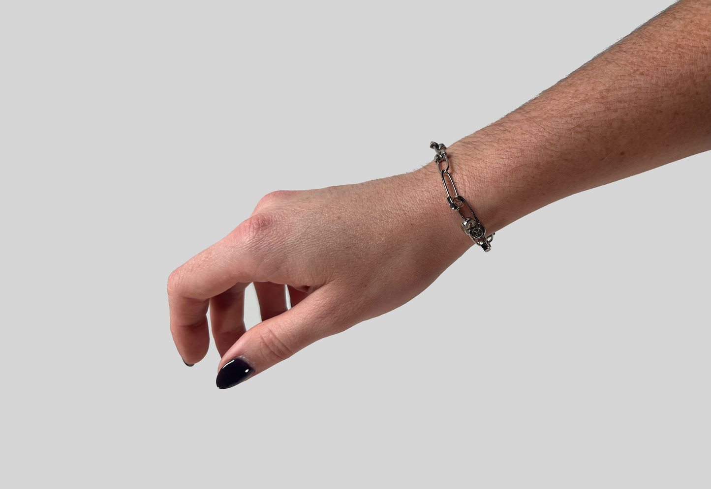 Safety Pin Chain Bracelet (Silver)
