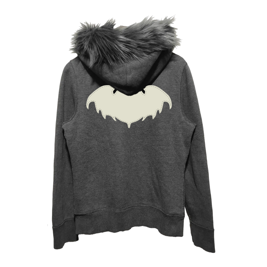 Faux Fur Trimmed Logo Hoodie