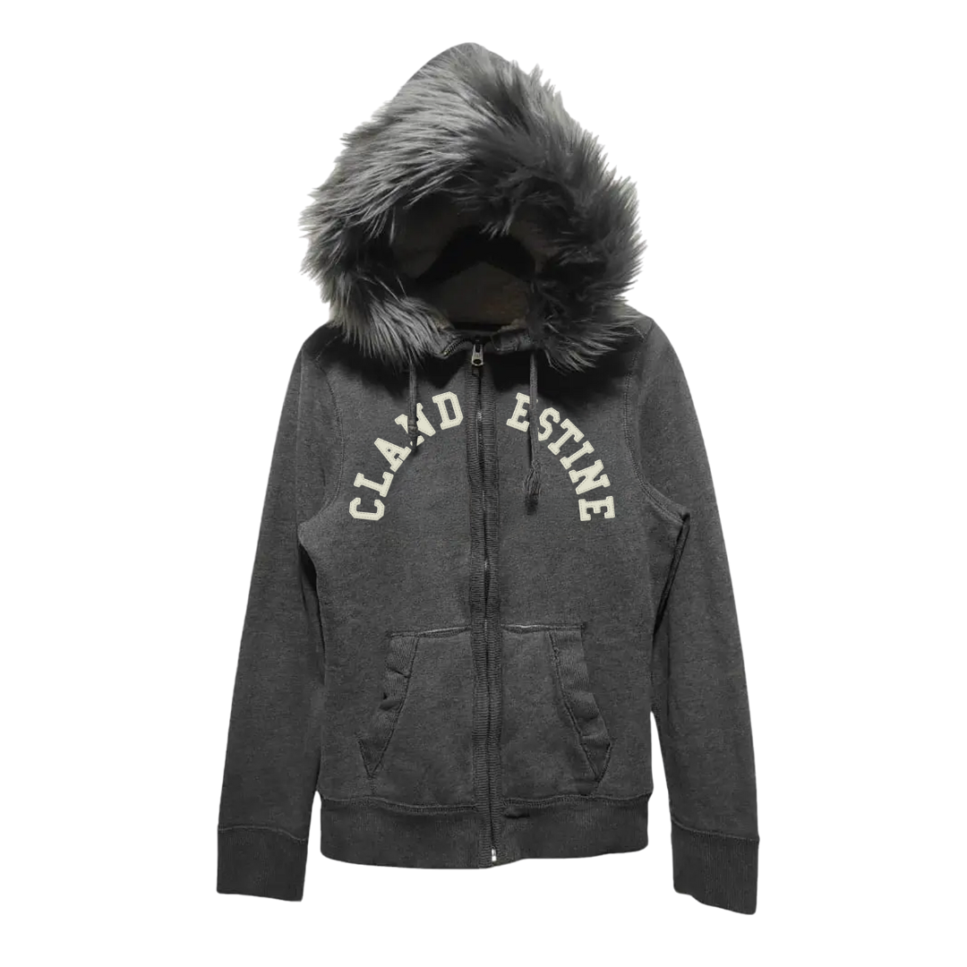 Faux Fur Trimmed Logo Hoodie