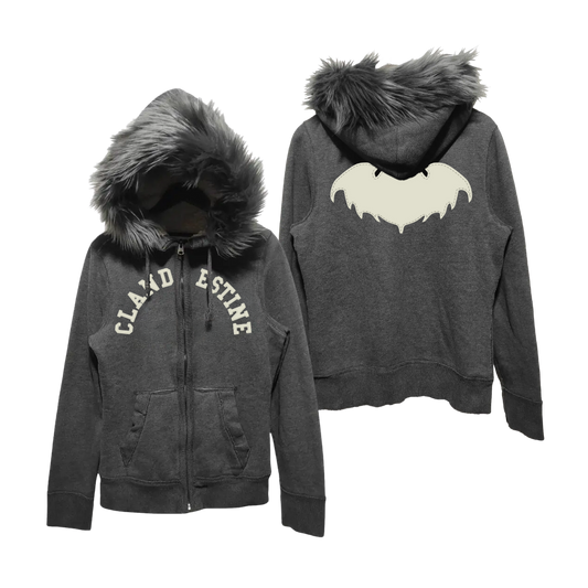 Faux Fur Trimmed Logo Hoodie