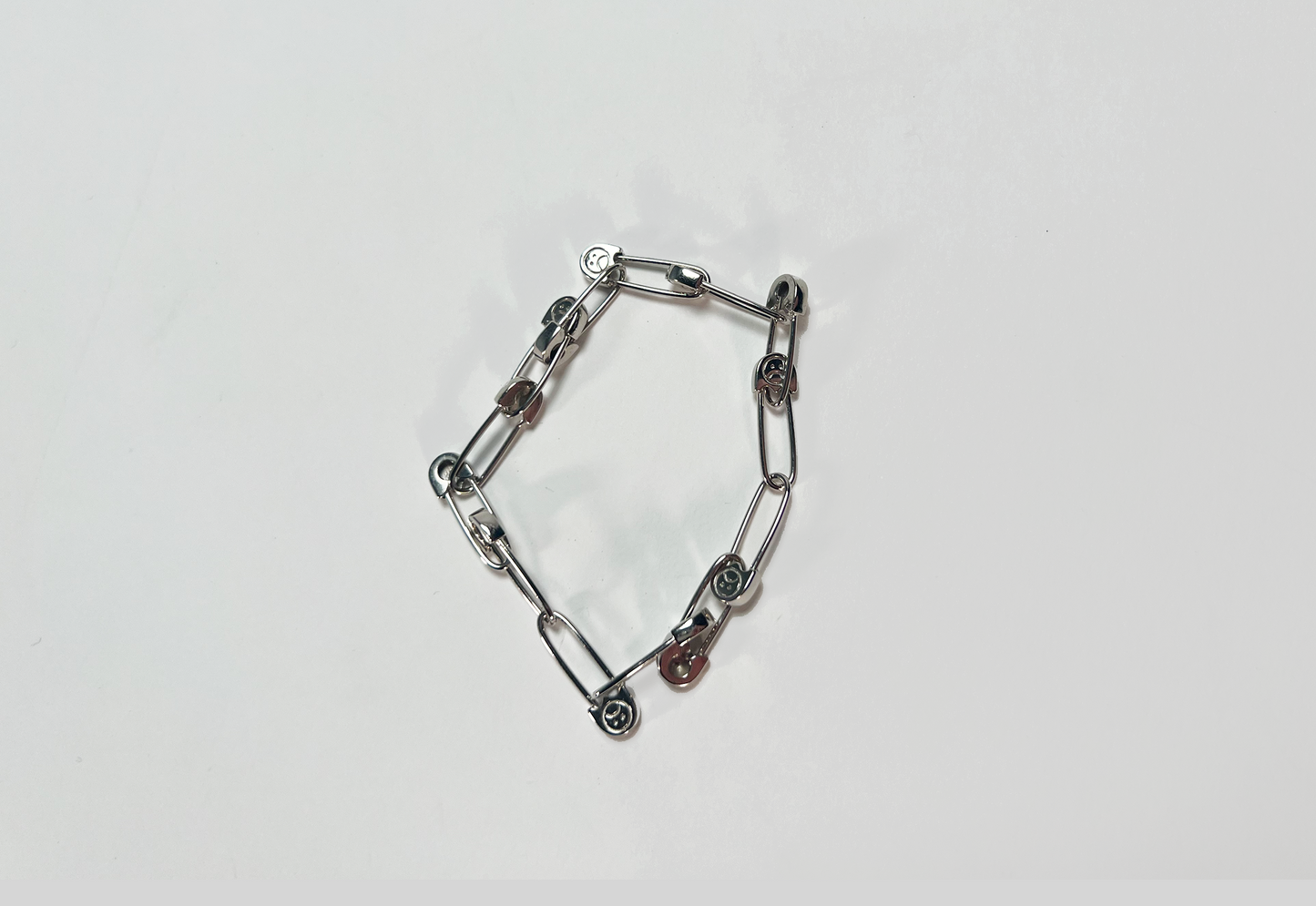 Safety Pin Chain Bracelet (Silver)